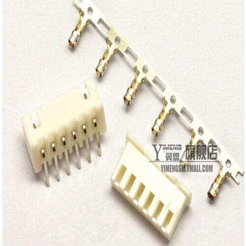 100Set/Lot XH2.54 2.54mm 6Pin 6P 90degree Curved Male Pin Header + Terminal + Female Housing Connector