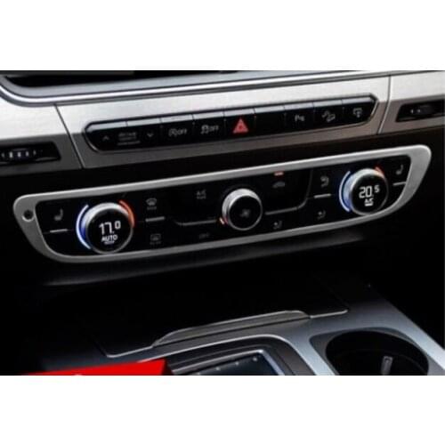 1x Auto Car Styling stainless steel Interior Center Console AC Contral Panel Cover Sticker For Audi Q7 2016 2017 Accessories