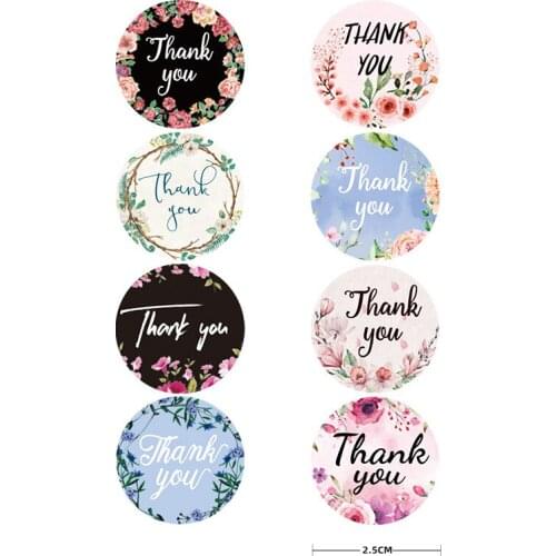 2.5cm Thank You Stickers 500/roll Scrapbooking Gift Stickers DIY Present Envelope Diary Invitation Letter Sealing Labels Tags