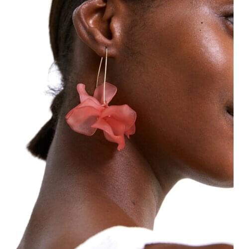 2019 ZA New Fashion Boho Flowers Hanging Earrings For Women Girls Jewelry Gift Vintage Statement Long Earrings Bijoux Wholesale