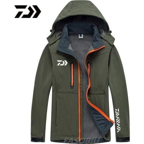 2021 DAIWA Fishing Hoodies Male Warm Fleece Coat Hooded Men Daiwa Fishing Clothing Breathable Hoodies Camouflage Fishing Clothes