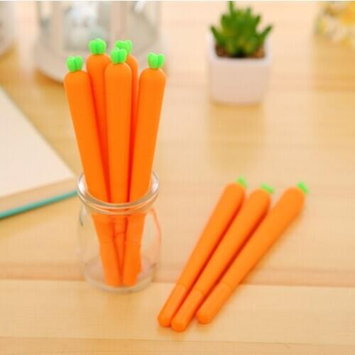 40 pcs/lot Cute Carrot Black Refill Neutral Pen Stationery Korean Personalized Signature Gel Pens Student Water-Based Pen