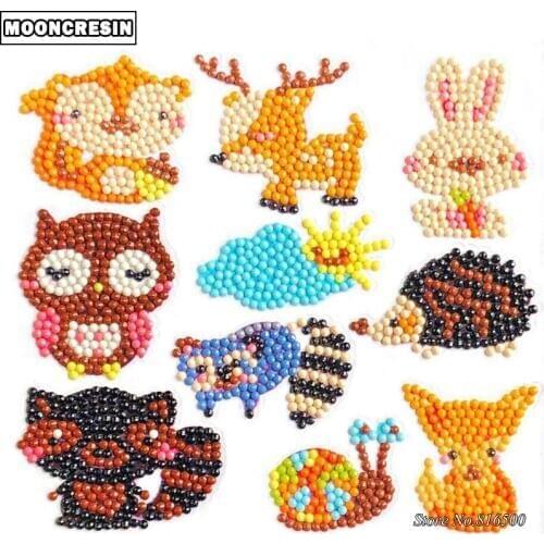 Diy Mini-Pattern Diamond Embroidery Cartoon Animal Diamond Painting For Children Round Diamond Sticker For Cup Book Phone Decore