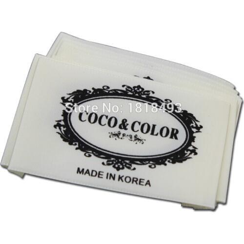 Free shipping garment printed labels/windbreak overcoat dress labels/customized clothing satin silk main labels/collar labels