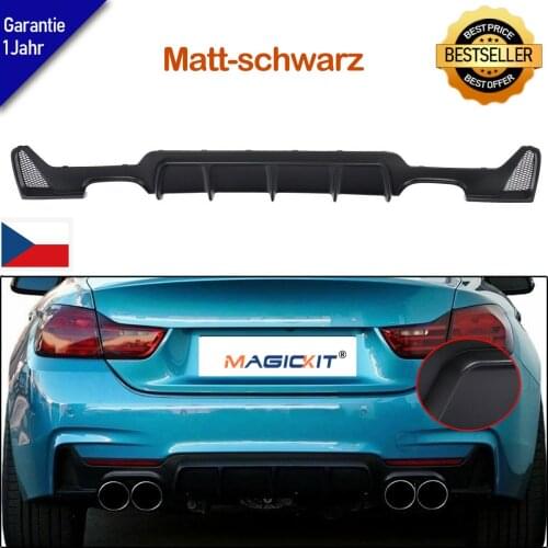 MagicKit FOR BMW 4 SERIES F32 F33 F36 M SPORT M-P QUAD EXHAUST REAR DIFFUSER MATTE BLACK