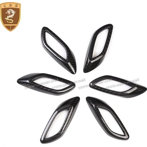 CSSCAR Newest 6pcs 100% Carbon Fiber Car Fender Air Vents For 2016-up Maserati Levante Front mudguards Trim Vent Covers 00839