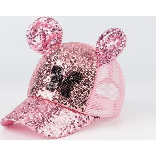 Sequin Baby Cap Hat For Baby Girl Kids Boy Girls Baseball Caps Mesh Cap With Ear Cute Adjustable Hip Hop Sun Hats Spring Summer