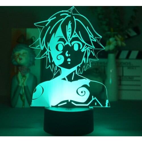 Meliodas 3D Kids Night Sensor Light Anime LED Desk Lamp Bluetooth Speaker The Seven Deadly Sins Atmosphere Decor Switch Kid Gift