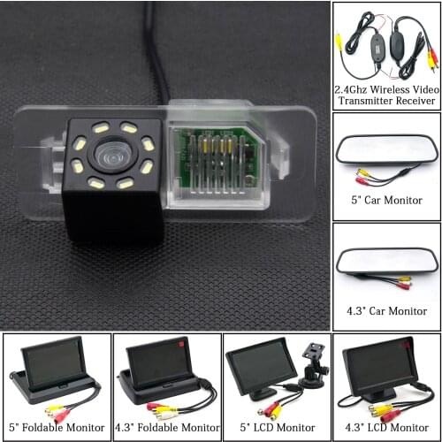 For BMW 08-16 BMW 2 3 5 Series X3 X4 X5 X6 X1 E38 E39 E46 8LED Car CCD Rear View Camera 4.3" 5" Parking Reverse Monitor Wireless