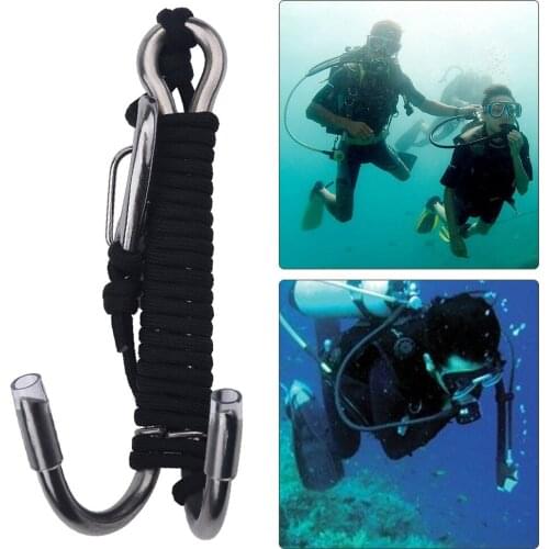 Scuba Diving Double Dual Stainless Steel Reef Drift Hook With Line For Cave Dive Qualified Nylon And Stainless Steel Material