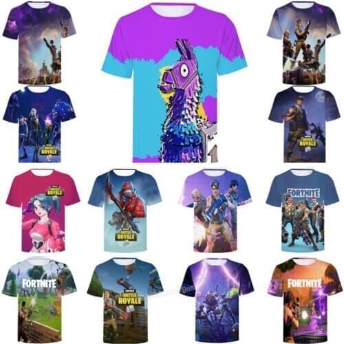 Fortnites T Shirt Game Figure Printed T Shirt Kids Teens Summer Battle Royale Short T-shirt Boys Girls Men Fortress Night TShirt