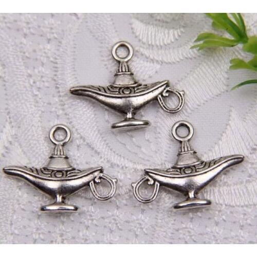 Hot Sale ! 10pcs Zinc Alloy Genie Lamp Dangle Big Hole Beads Fit Charm Bracelet Jewelry DIY 18 x 22 mm cx52