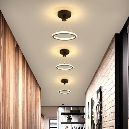 Hot selling Modern Led Chandeliers For Indoor Corridor Aisle Lights Black Gold Minimal Lighting personality Lustre Lamps