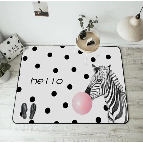 Nordic Modern Zebra Cartoon Carpet for Living Room Bedroom Anti-slip Floor Mat Pink Bubble Art Carpet Area Rugs Home Decor