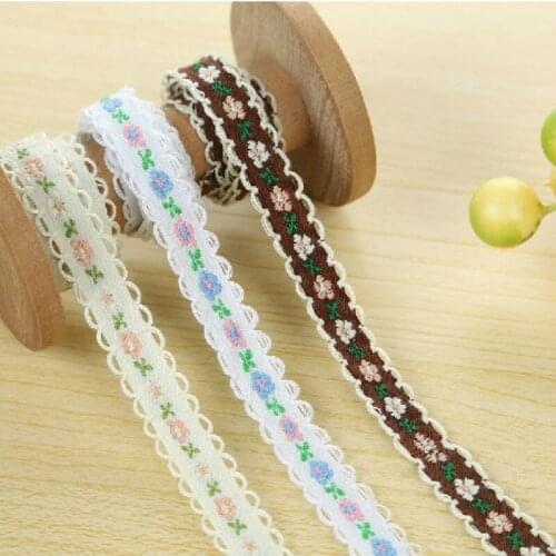 Wide 1.2cm Baby Dress lace embroidery Webbing Ribbon DIY Craft Supplies By the Yard