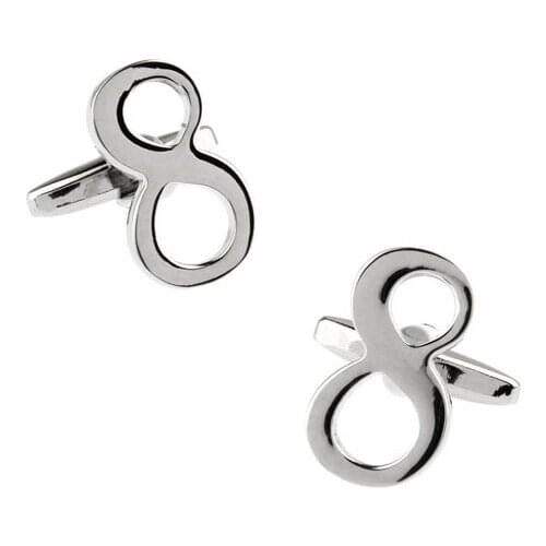 Mens Arabic Numerals Cuff Links Copper Material Number Eight