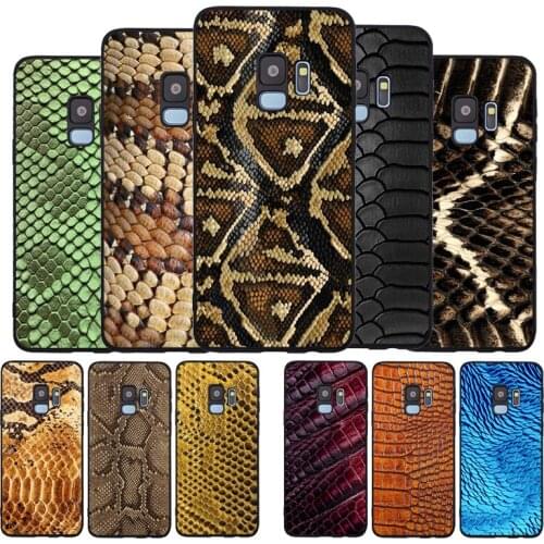 Snake Skin Printing Black TPU Silicone Soft Phone Case For Samsung Galaxy S20 S10 S9 S8 Plus Lite NOTE 10 9 8 S7 EDGE