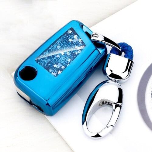 Quicksand Soft TPU Car Key Case Cover For Volkswagen VW Golf 7 mk7 Seat Ibiza Leon FR 2 Altea Aztec For Skoda Octavia