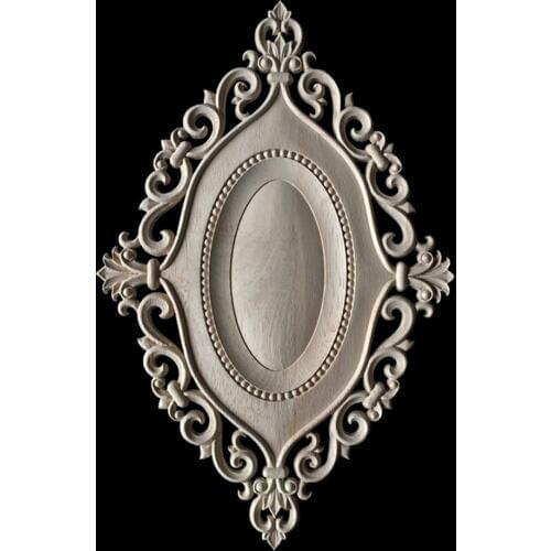 Natural Wood Carving Cabinet Door Furniture Decorative Wood Applique Vintage Nautical Home Decor Flower Pattern Wood Decal Craft