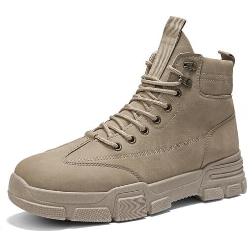 2020 autumn and winter new mens Martin boots high-top tooling British wind turbine short boots lightweight trend shoes