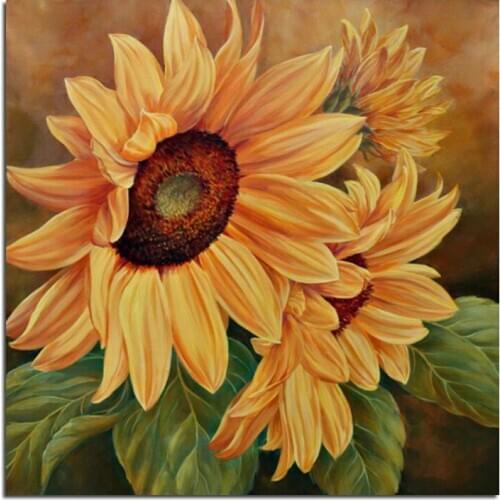 Charming sunflower 30X30 cross stitch diy full diamond drawing square supplies embroidered paste Mosaic home decoration