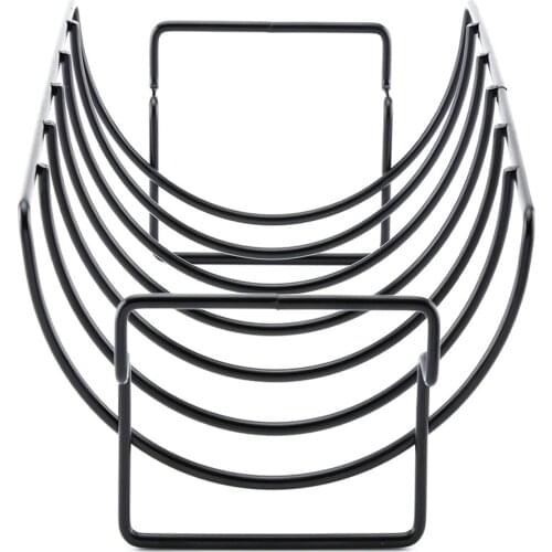 Grill Rib Rack with Non-Stick Surface Iron Rib Holder Hold 6 Ribs Rack for Grilling