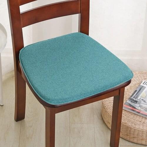 Horseshoe Shape Dining Chair Cushion Chinese Linen Removable Washable Non-slip Thicken Sponge Four Seasons Universal Chair Pad