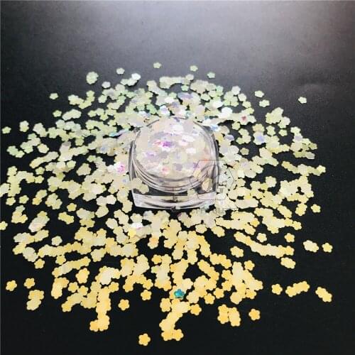 PrettyG 1 Box 3MM Flower Shape Specialty Glitter Mirror Reflection Nails Art Decoration Body Glitter Tattoo Makeup Accessories