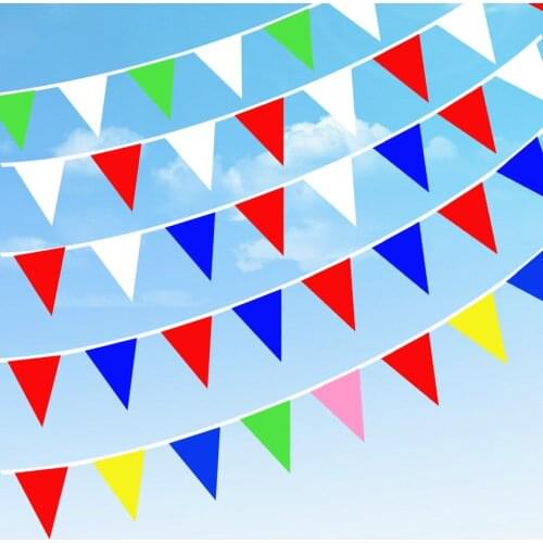 2set/320 M 800 pcs White Blue Green Red Silk Pennant Outdoor Party Decoration Hot Bunting Flag Kids Banner Party Supplies