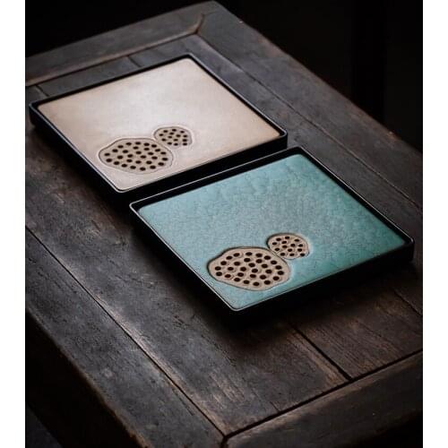 With Drainage Modern Tea Tray Ceramic Luxury Chinese Ceremony Table Tea Tray Decoracion Drain Service De Table Home Decor ZP50CP