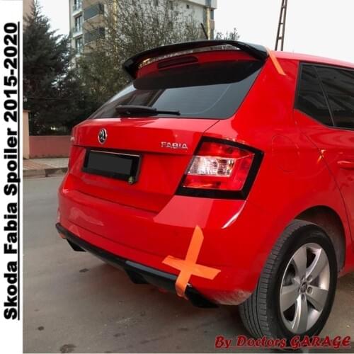 Skoda Fabia Spoiler 2015 2016 2017 2018 2019 2020 Spoilers Fiber Rear Wing Top Car-styling Auto Car Styling Cup Rear Glossy