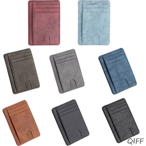 Slim RFID Blocking Leather Wallet Credit ID Card Holder Purse Money Case for Men Women
