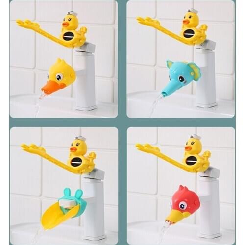 Bathroom Faucet Extender For Kids Toddler Bath Toys Cartoon Handle Baby Washing Hands Tool Sink Accessories Water Spraying Tool