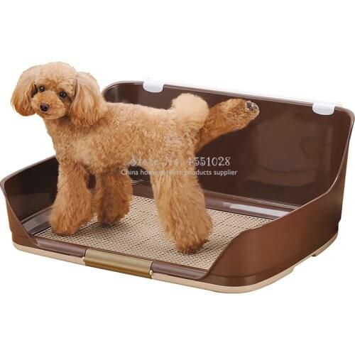Indoor Dog Toilet Resin Pet Dog Puppy Potty Tray with diaper Pee Post Protection Wall,No-Torn Puppy Pad for Male/Boy Puppies