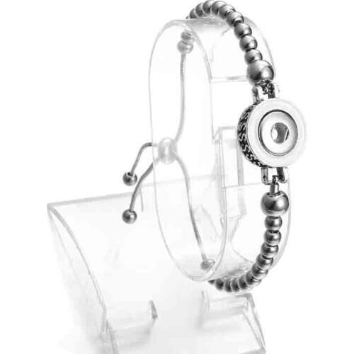 High quality 201 stretchable Rhinestones 12mm Snap Button Bracelet Interchangeable Charm Jewelry For Women Men Teenager