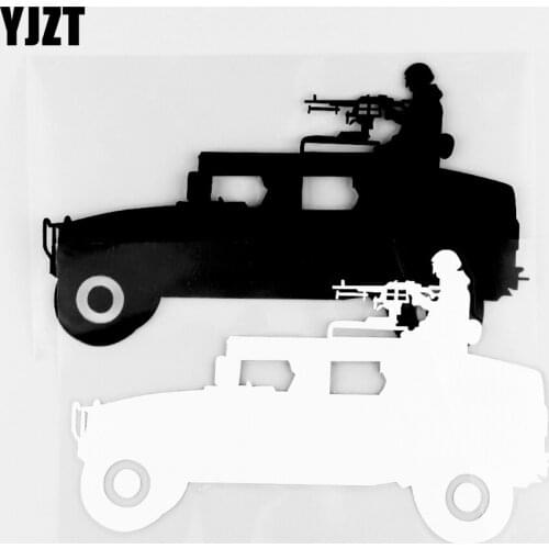 YJZT 9.5×15.4CM Military Jeep Bumper Sticker Window Truck Creative Car Sticker Vinyl Art Decoration Black / Silver 20C-0200