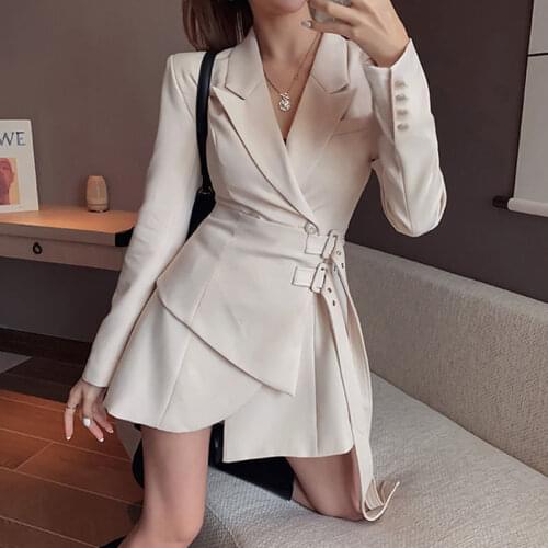 Elegant Women Dresses 2021 Spring Autumn Long Sleeve Buttons Office Lady Dress Plus Size Casual Belted Party Vestidos