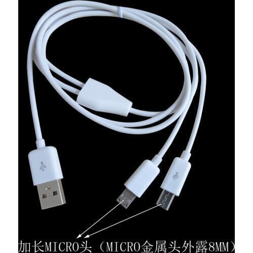 1m 3ft 2 in 1 micro usb charger cable with 8mm long tip android Power 2 Micro USB Devices At Once