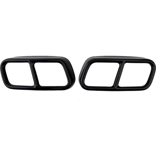 1Pair Black Exhaust Muffler Pipe Tip Cover Trim Stainless Steel Fit For BMW 7 Series F01 F02 F04 2009 2010 2011 2012 2013 2014