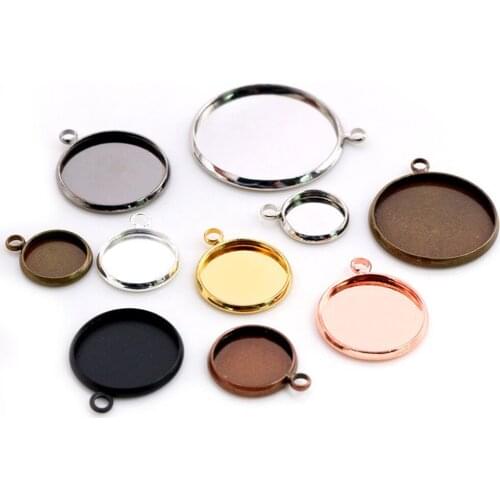 10 Pieces/Batch Of 10-25mm Brass Material Blank Round Base Tray For Handmade DIY Bracelet Jewelry Accessories