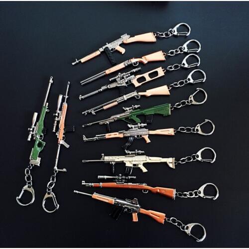 10cm Game PUBG Playerunknowns Battlegrounds Cosplay Weapons Gun Model Keychain High Quality Alloy Key Rings For Player Gift