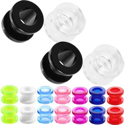 2Pcs Acrylic Ear Plugs and Tunnels Screw Flesh Tunnels Piercings Flesh Ear Tunnels Gauges Ear Expander Body Jewelry Piercings