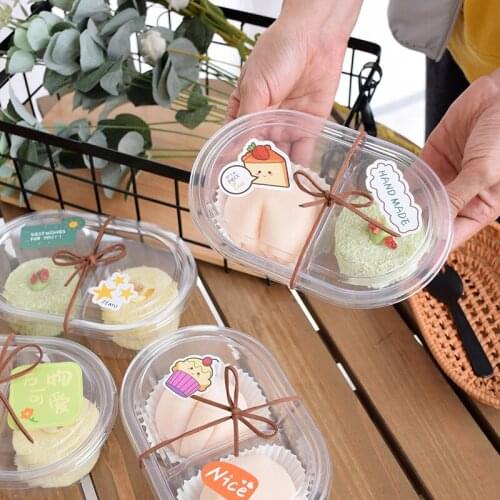 20pcs Net red dessert packaging box 700ml ice cream cup PET plastic mousse cake cups birthday party favors pastry cups with lids