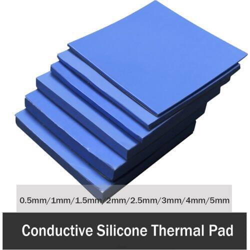 3Pcs 100x100mm Thermal Pad 0.5mm 1mm 1.5mm 2mm 2.5mm 3mm 4mm 5mm CPU Heatsink Pad Cooling Conductive Silicone Pad Thermal Pad