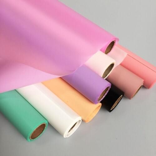 58cm*10m/Roll Waterproof Plastic Matte Paper Candy Color Flower Paper Flowers Shop DIY Gift Packaging Material