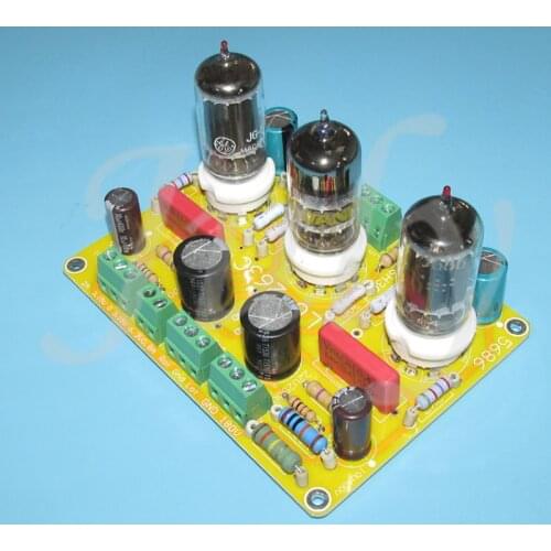 6DJ8 + 5686 constant current source load front stage 6.5 times magnification board, requires 180V-200V DC power supply