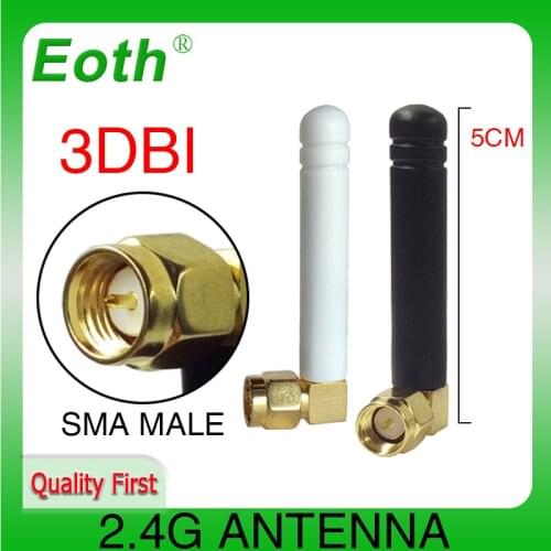 2.4Ghz WIFI antenna 2pcs antene SMA Male connector 2~3dbi 2.4 ghz wifi antena 2.4G wi fi antenne Small Size antenas waterproof