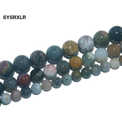 Free Shipping Natural Stone Ocean Jaspers Round Beads For Jewelry Making DIY Bracelet Necklace Material 6/8/10 MM Strand 15.5