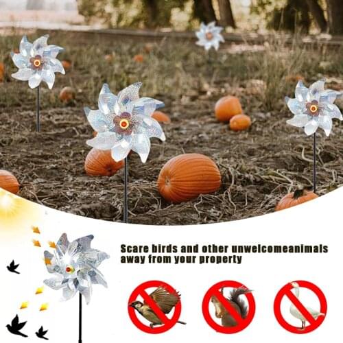Colorful Reflective Laser Drive Away Birds Windmill Exterior Outdoor Lawn Decoration Of Yard For Garden And Vegetable Patch