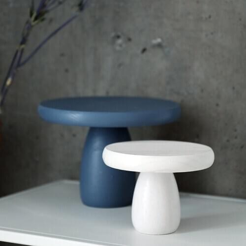 SWEETGO Wood Cupcake Stands Candle Holders Home Decoration Dessert Plate Cake Stands Mushroom Shape Display Shelf